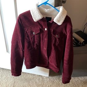 Maroon Sherpa lined jacket